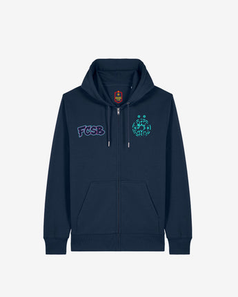 Hanorac cu Fermoar Adulti FCSB Teddy Cool Navy