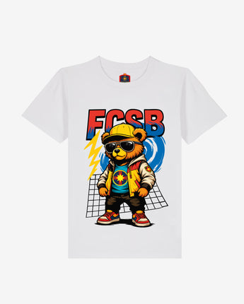 Tricou Copii FCSB Teddy Vibe Alb