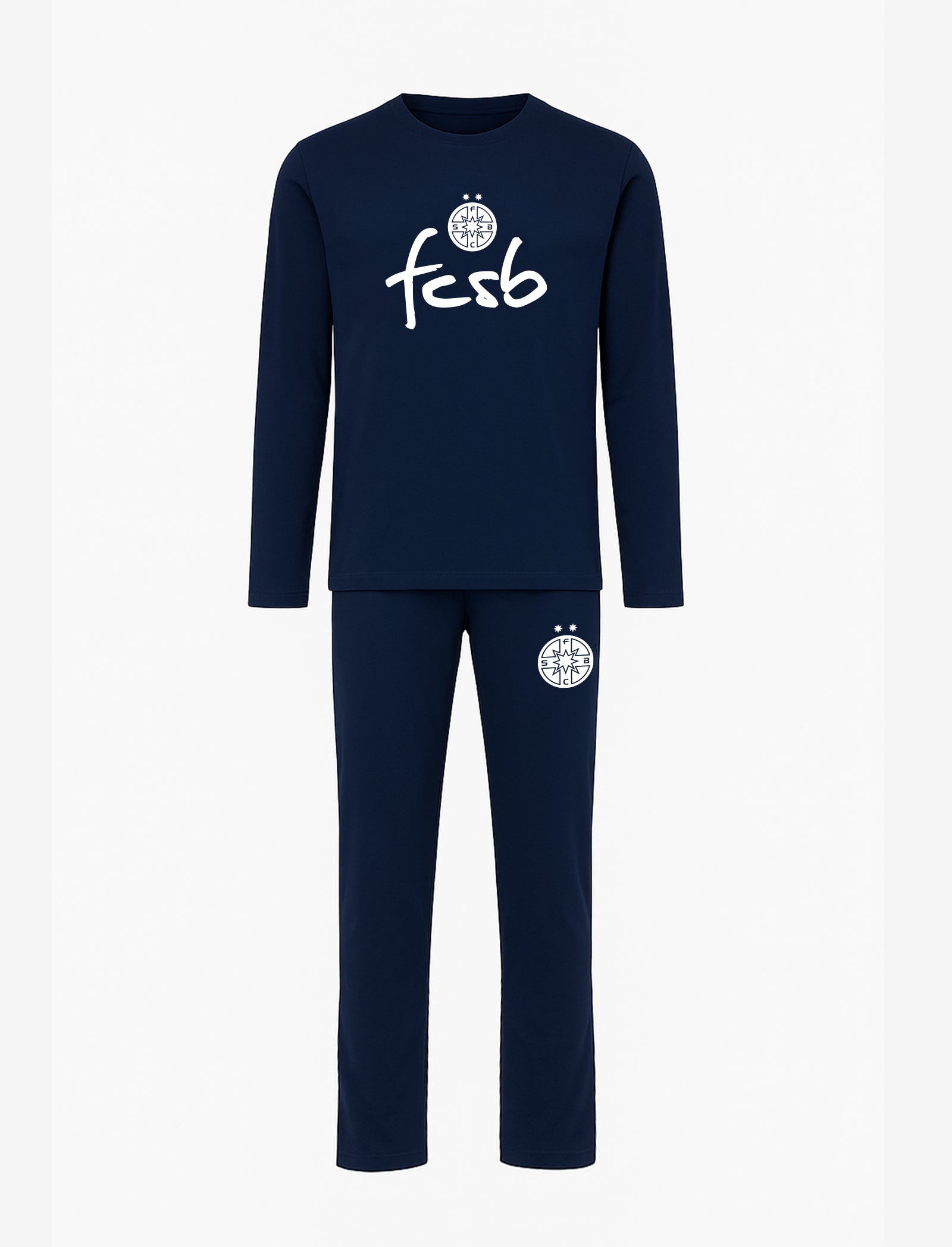 Pijama Adulti Bumbac Logo Alb FCSB