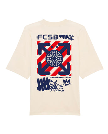 Tricou Oversized Adulti FCSB Streetwear Natural Raw