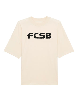 Tricou Oversized Adulti FCSB Lines Natural Raw