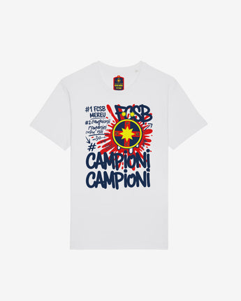 Tricou Campioni Adulti FCSB Graffiti Alb