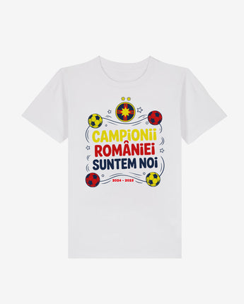 Tricou Campioni Copii FCSB Fotbal Alb