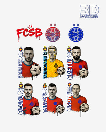 Set 9 Stickere 3D Jucatori FCSB